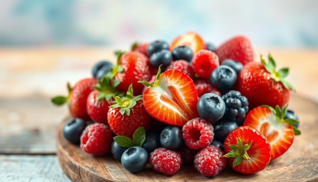 Fresh berries for chantilly cake