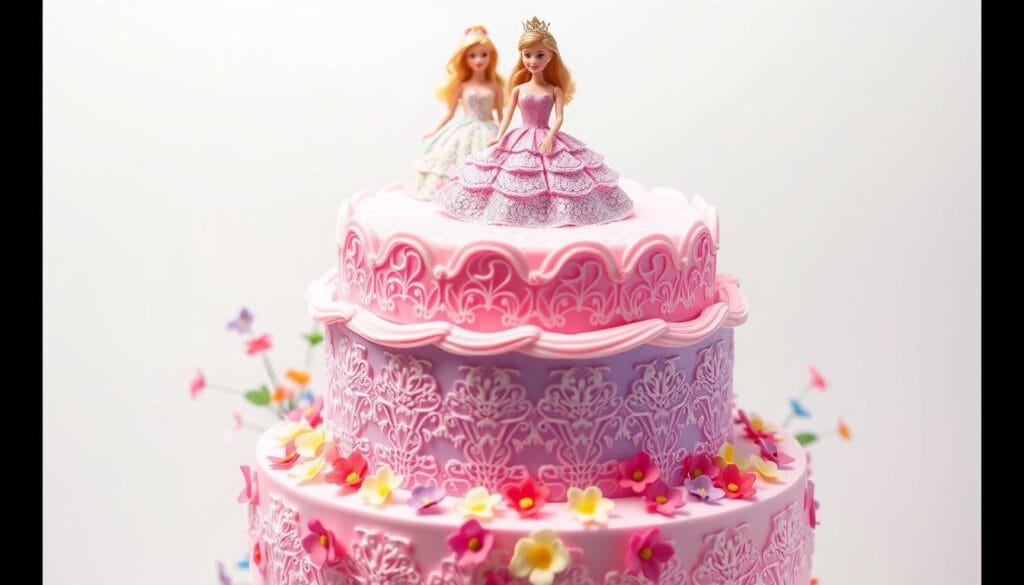 barbie themed birthday cake