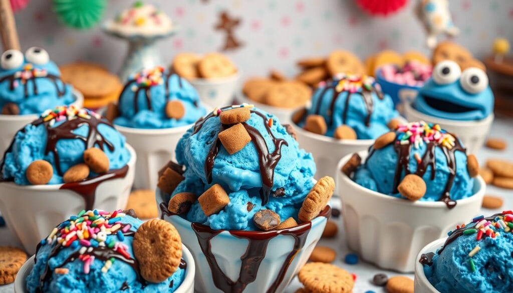 variety of cookie monster ice cream